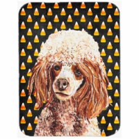 Red Miniature Poodle Candy Corn Halloween Mouse Pad&#44; Hot Pad Or Trivet&#44; 7.75 x 9.25 I