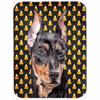 German Pinscher Candy Corn Halloween Mouse Pad&#44; Hot Pad Or Trivet&#44; 7.75 x 9.25 In.