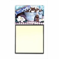 Barqs and old washtub Refiillable Sticky Note Holder or Postit Note Dispenser&#44; 3 x 3 In.