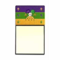 Mardi Gras Refiillable Sticky Note Holder or Postit Note Dispenser&#44; 3 x 3 In.