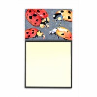 Lady Bug Multiple Refiillable Sticky Note Holder or Postit Note Dispenser&#44; 3 x 3 In.