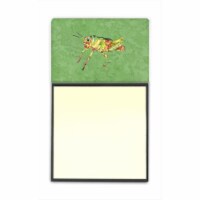 Grasshopper on Avacado Refiillable Sticky Note Holder or Postit Note Dispenser&#44; 3 x 3 In.