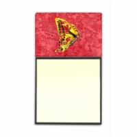 Butterfly on Red Refiillable Sticky Note Holder or Postit Note Dispenser&#44; 3 x 3 In.