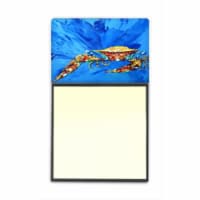 Big Spash Crab in blue Refiillable Sticky Note Holder or Postit Note Dispenser&#44; 3 x 3 In.