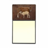 Cow Momma and Baby Refiillable Sticky Note Holder or Postit Note Dispenser&#44; 3 x 3 In.