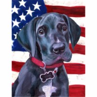 Black Great Dane Puppy Usa Patriotic American Flag Flag Garden Size
