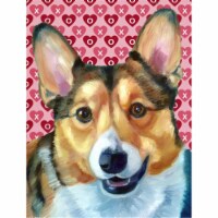 Corgi Hearts Love And Valentines Day Flag Garden Size