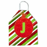 Christmas Oranment Holiday Initial Letter J Apron