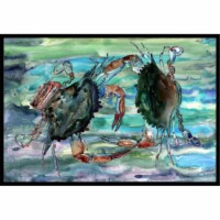 Watery Teal And Purple Crabs Indoor & Outdoor Mat, 24 x 36 in.