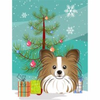 Christmas Tree And Papillon Flag Garden Size