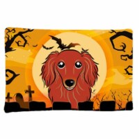 Halloween Longhair Red Dachshund Fabric Standard Pillowcase