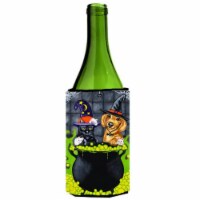 Brewing Up Trouble Halloween Dachshund Wine Bottle Can cooler Hugger