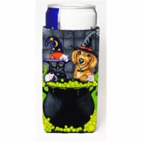 Brewing Up Trouble Halloween Dachshund Michelob Ultra Can coolers for Slim Cans