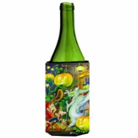 Scary Ghosts &amp; Halloween Trick or Treaters Wine Bottle Can cooler Hugger