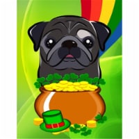 Black Pug St. Patricks Day Flag Garden