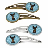 Snowflake Miniature Pinscher Barrettes Hair Clips, Set of 4