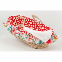 Floral Moses Basket Lizzie Collection - Red & White