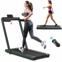 SuperFit 2.25HP 2 in 1 Dual Display Folding Treadmill Jogging Machine W/APP Control Green