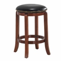 Costway 24'' Swivel Bar stool Leather Padded Dining Kitchen Pub Bistro Chair Backless