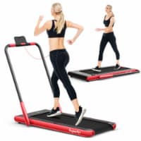 Superfit 2.25HP 2 in 1 Folding Under Desk Treadmill W/ Speaker Remote Control APP, Single Dis