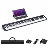 Costway 88 Keys Portable Digital Piano w/ Power Supply Sustain Pedal Black