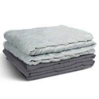 Gymax 48 x72 15lbs/20lbs Queen/King Size Weighted Blanket Soft Cotton Quilt w/ Carrying Bag