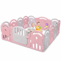 Costway 14-Panel Baby Playpen Kids Activity Center Playard, with Music Box