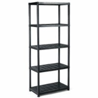 Gymax 5-Tier Storage Shelving Freestanding Heavy Duty Rack,33.5 L X 16 W X 73 H,Black