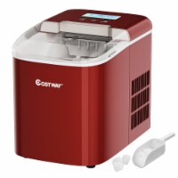 Costway Portable Compact Electric Ice Maker Machine Counter Top, Mini Cube 26lb of Ice Daily (Silver)