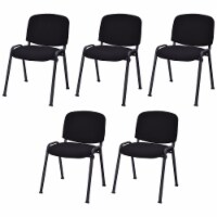 Gymax Set of 5 Stackable Mid Back Conference Guest Reception Chair Office Home