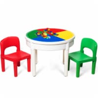 Costway 3 In 1 Kids Activity Table Set Water Craft Building Brick Table