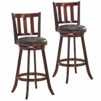 Costway Set of 2 29.5'' Swivel Bar stool Leather Padded Dining Kitchen Pub Bistro Chair High