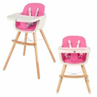 Babyjoy 3 in 1 Convertible Wooden High Chair Baby Toddler Highchair w/ Cushion