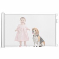 Costway Baby Retractable Mesh Gates Pets Safety Gate w/ Easy Latch & Flexible Design