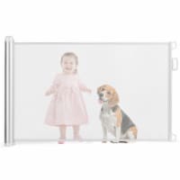 Costway Baby Retractable Mesh Gates Pets Safety Gate w/ Easy Latch & Flexible Design