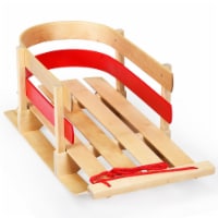 Costway Baby Kids Wooden Sled Solid Seat Toddler Boggan Outdoor Play Snow Toys