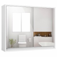 Costway Wall Mounted Bathroom Storage Cabinet Medicine Cabinet Organizer Shelf W/Double