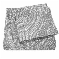 Sweet Home Collection | 4-Piece Printed Paisley Microfiber Sheets, Twin, Gray Perspective: Main