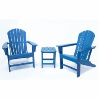 Hampton Navy Poly Outdoor Patio Adirondack Chair and Table Set