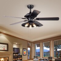 Warehouse of Tiffany CFL-8308 52 in. Upille Indoor Remote Controlled Ceiling Fan with Light K