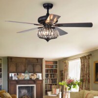 Warehouse of Tiffany CFL-8306REMO-BL 52.4 in. Chrysaor Indoor Remote Controlled Ceiling Fan w