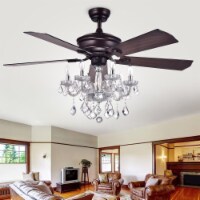 Warehouse of Tiffany CFL-8213REMO-AB 52 in. Havorand Indoor Remote Controlled Ceiling Fan wit