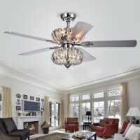 Warehouse of Tiffany CFL-8315REMO-CH 52 in. Kyana Indoor Remote Controlled Ceiling Fan with L