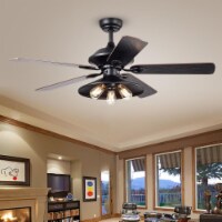 Warehouse of Tiffany CFL-8308REMO-BL 52 in. Upille Indoor Remote Controlled Ceiling Fan with