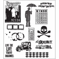 Tim Holtz Cling Stamps 7 X8.5 -Mini Muse