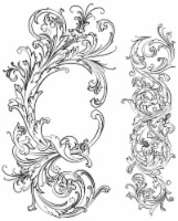 Tim Holtz Cling Stamps 7 X8.5 -Fabulous Flourishes