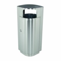 Commercial Zone Products 782029 Leafview 20 Gallon Stainless Trash Receptacle