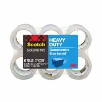 Scotch Heavy Duty Shipping Packaging Tape, 1.88 x 54.6 yd, 3 Core, Clear, 6 Rolls (3850-6)