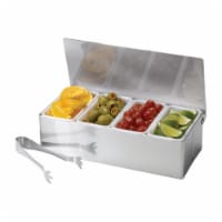 Bar Caddy with Tongs  Stainless Steel & Plastic Silver