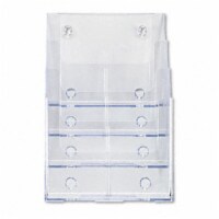 Four-Tier Plastic Desktop Literature Display Rack  Clear